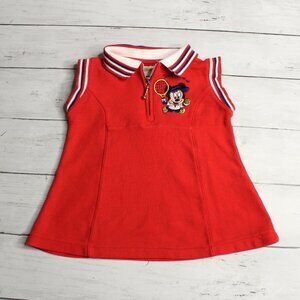 Disney Vintage Baby Girl's Sleeveless Polo Dress Size 9-12 Months Tennis